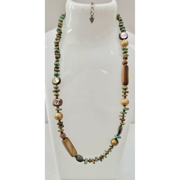 Silpada Sterling Silver Turquoise Shell Necklace Strand, 20" Long - Picture 7 of 7